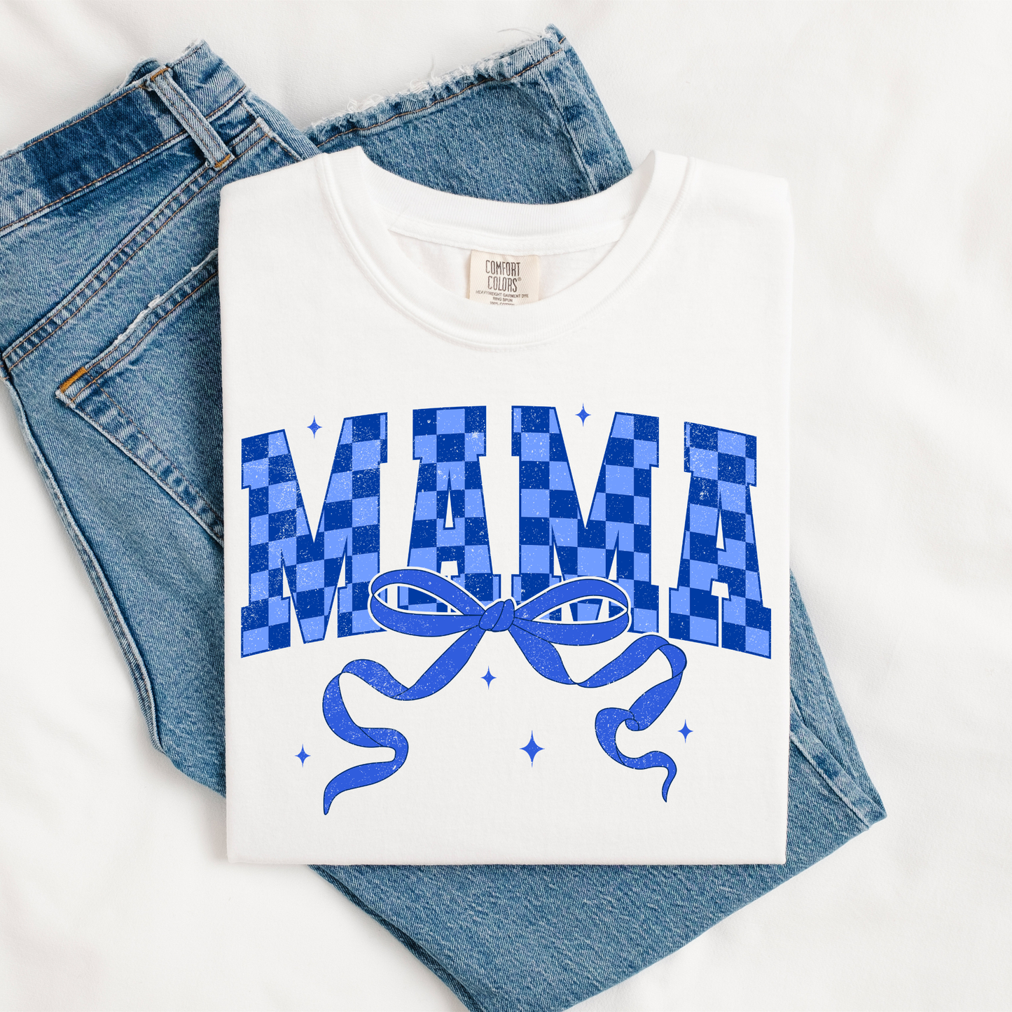 MAMA Blue Bow DTF Transfer