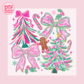 Pink & Mint Coquette Christmas Collage DTF Transfer