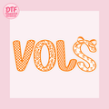 Orange VOLS Patterned Bow DTF Transfer