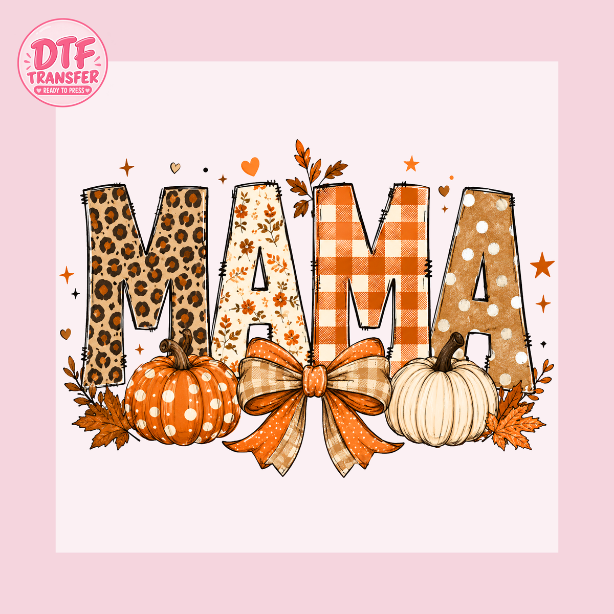 Fall MAMA Leopard & Pumpkin DTF Transfer