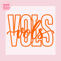 Orange Vols Layered Script DTF Transfer