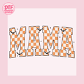 Halloween MAMA Orange Checkerboard & Bats DTF Transfer