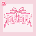 Pink Floral MAMA Coquette Ribbon Bow DTF Transfer