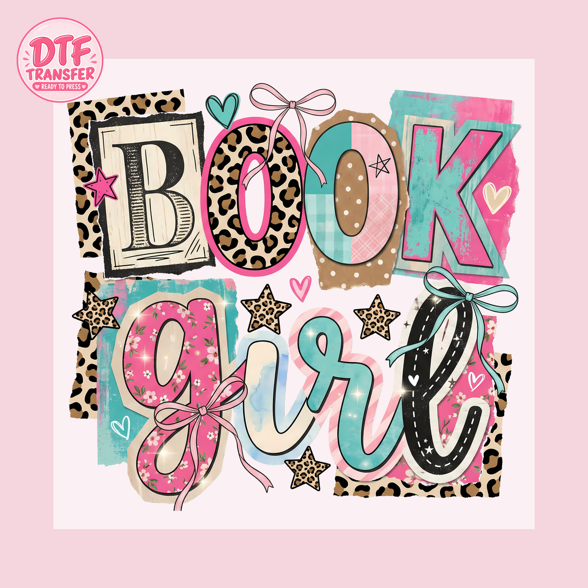 Book Girl DTF Transfer