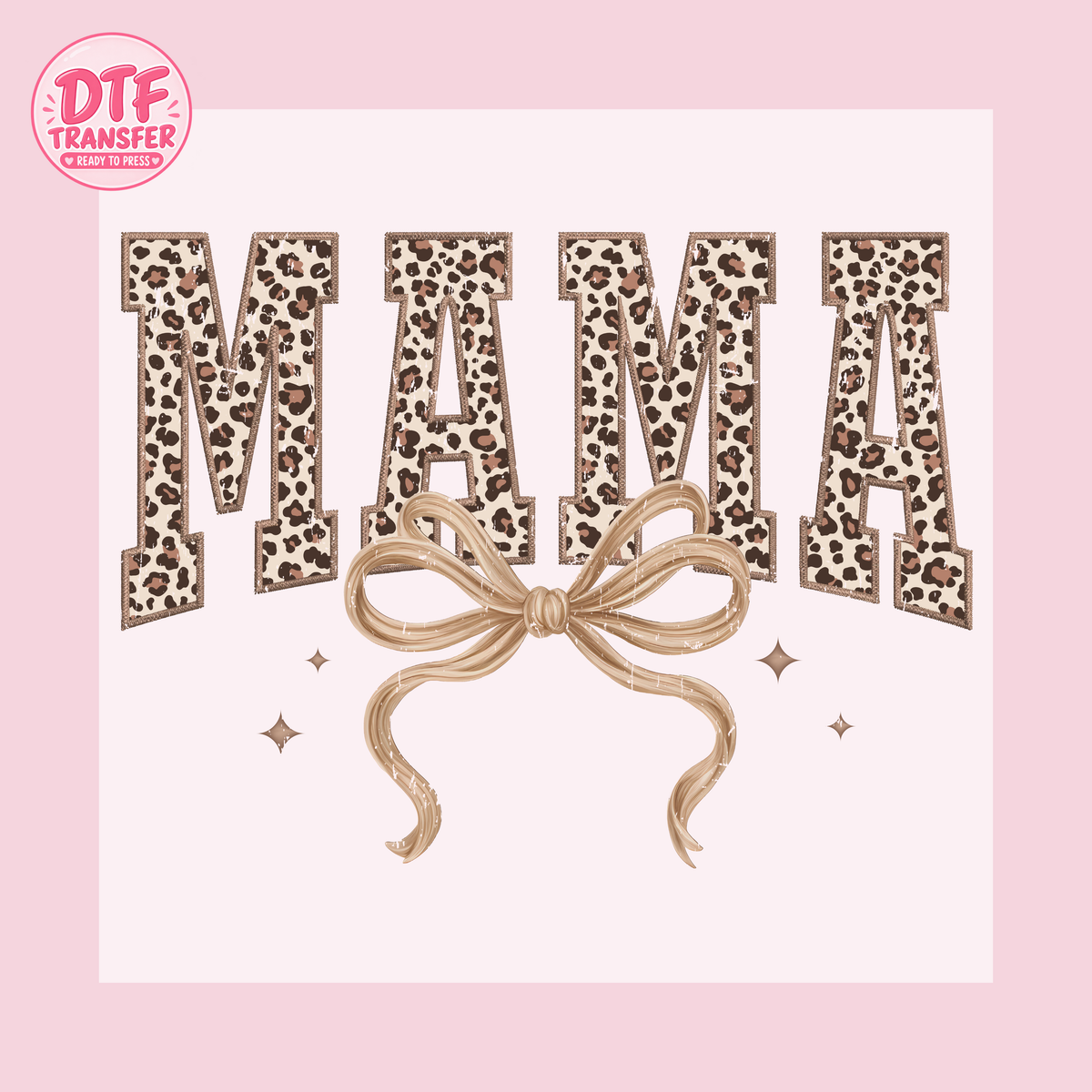 Leopard Print Mama DTF Transfer