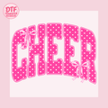 Pink Polka Dot Cheer Bow DTF Transfer